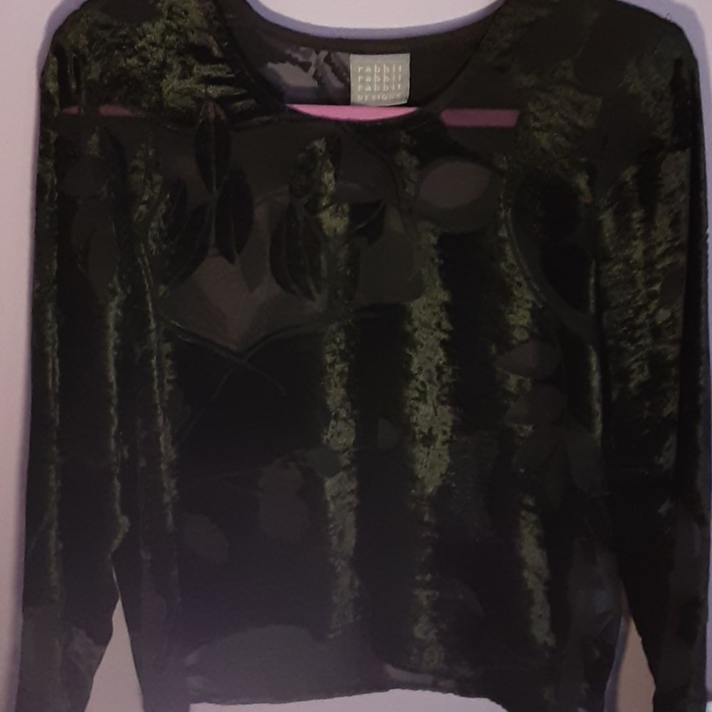 Black rabbit, rabbit, rabbit velvet cutout
